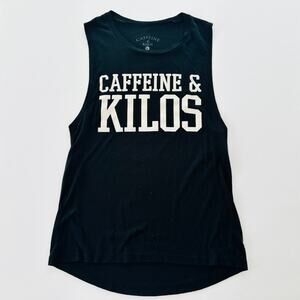 Caffeine and Kilos Ladies Tank Top Black Size Small Muscle Tech Crossfit Workout